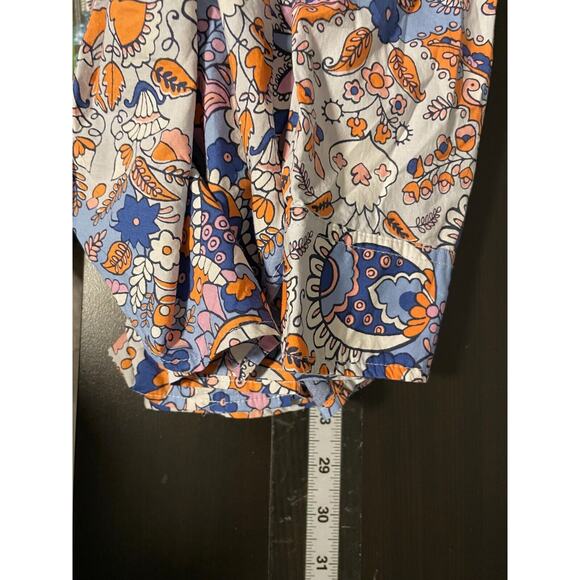 Talbots Womens Top 1X Floral Button Up Long Sleeve Lightweight Hippie Artsy Boho - Picture 6 of 7